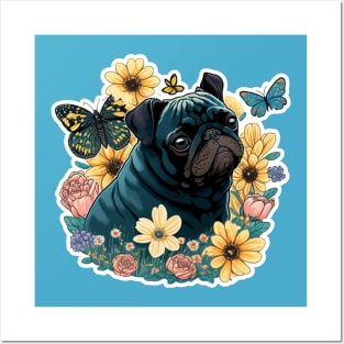 Black Pug Posters and Art